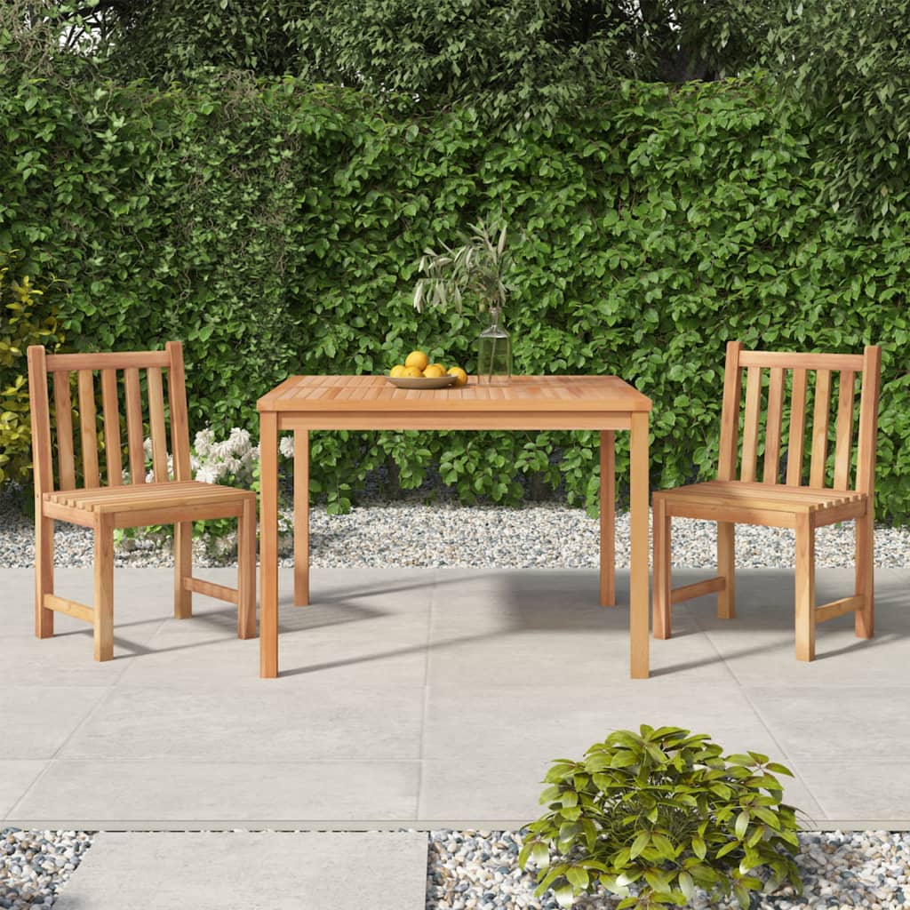 5 Piece Garden Dining Set Solid Wood Teak