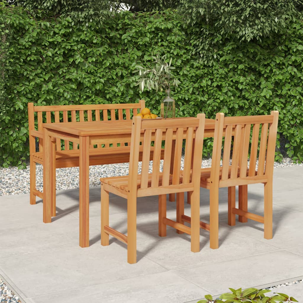 5 Piece Garden Dining Set 140X80 Cm Solid Teak Wood