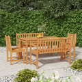 5 Piece Garden Dining Set 140X80 Cm Solid Teak Wood
