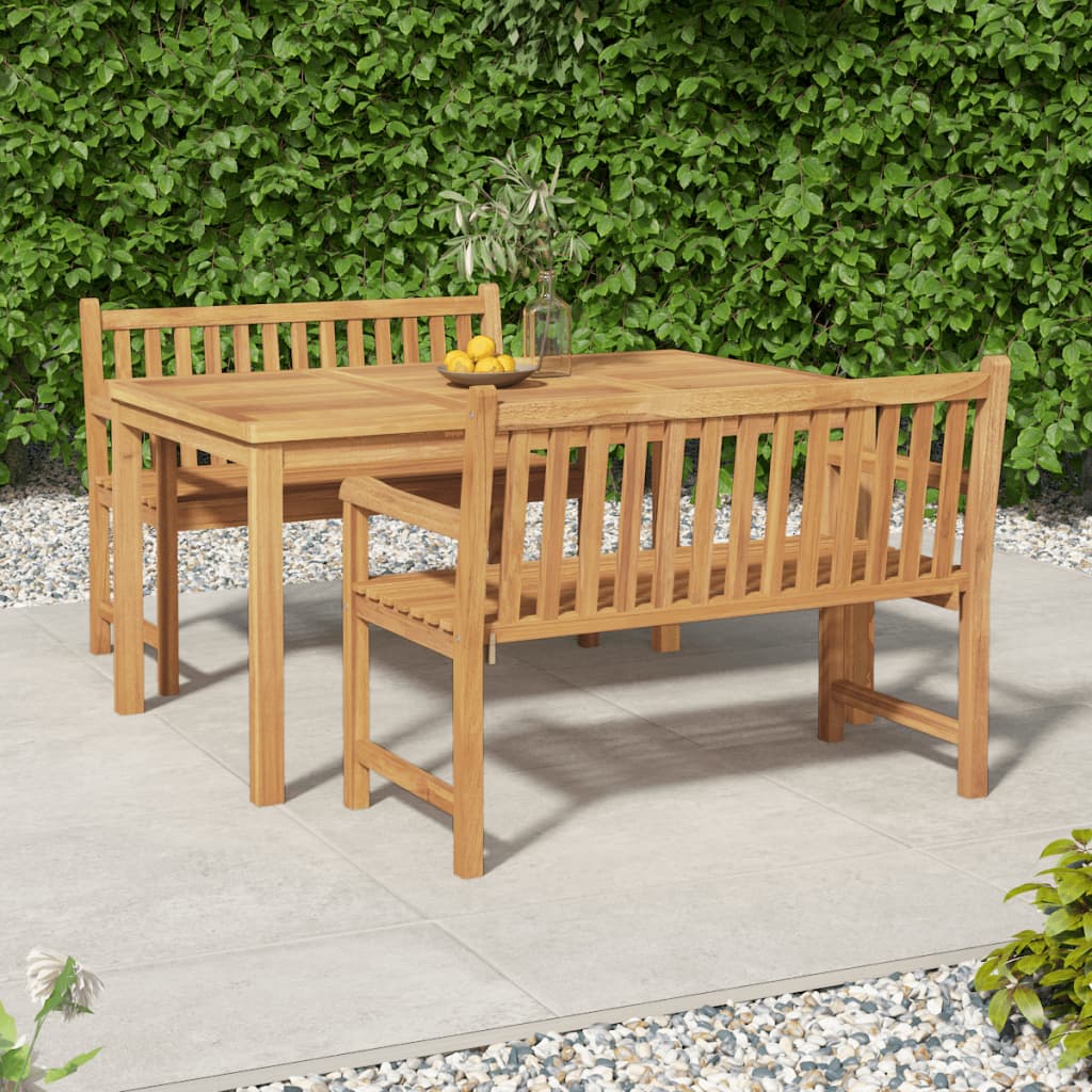 7 Piece Garden Dining Set 150X90 Cm Solid Teak Wood