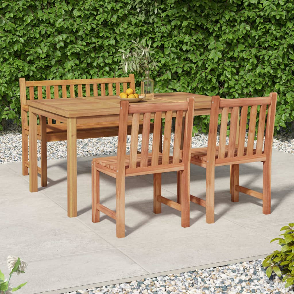 7 Piece Garden Dining Set 150X90 Cm Solid Teak Wood