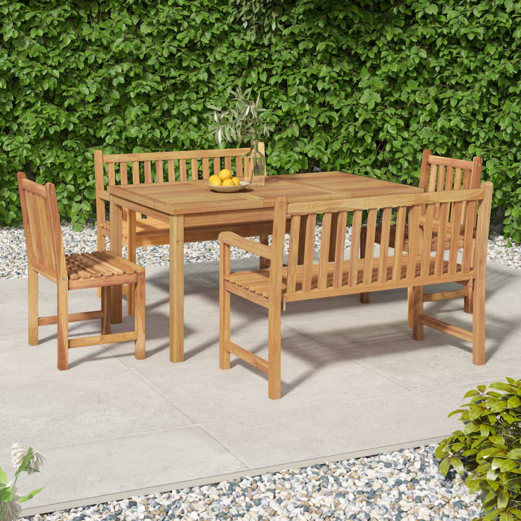 7 Piece Garden Dining Set 150X90 Cm Solid Teak Wood