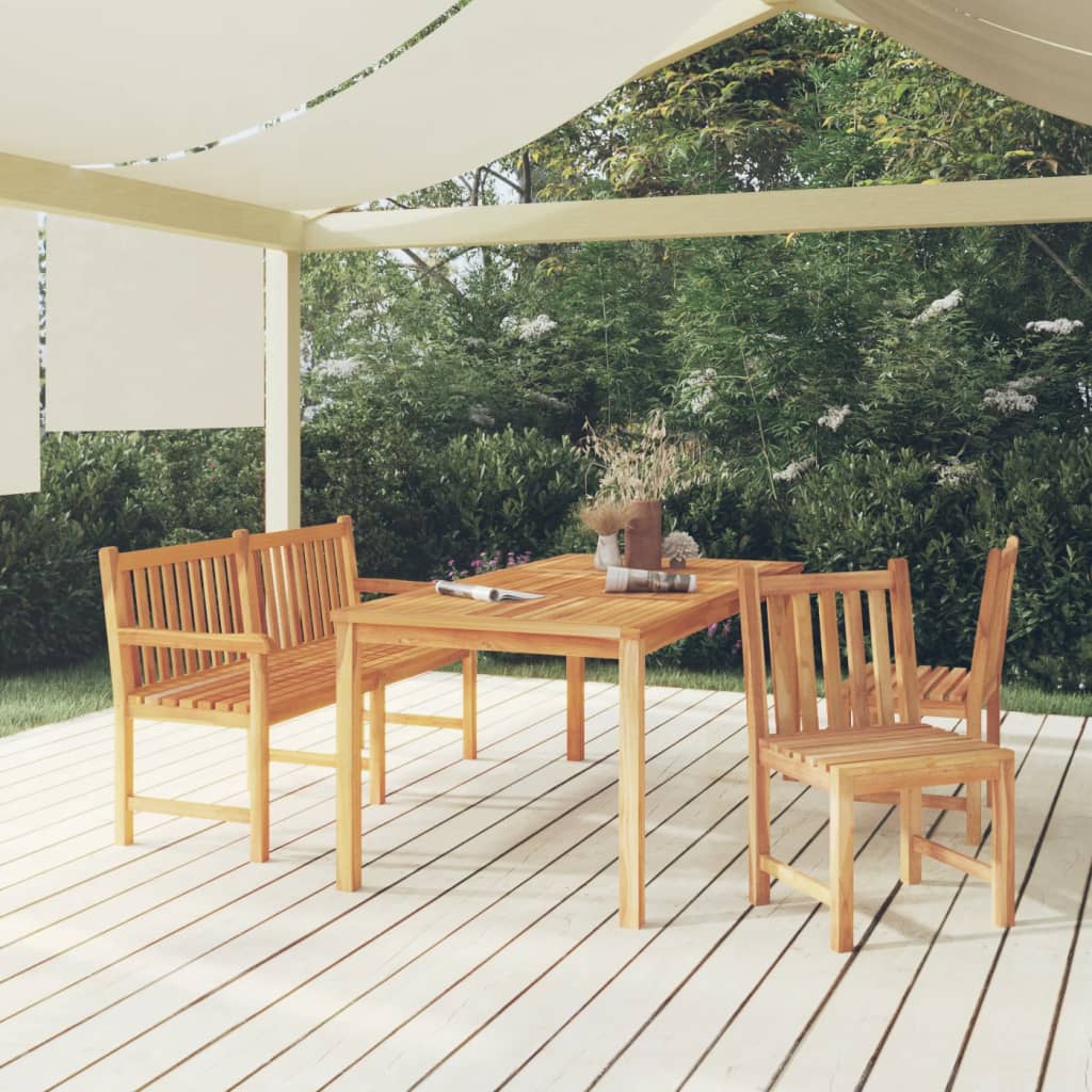 3 Piece Garden Dining Set Solid Wood Teak