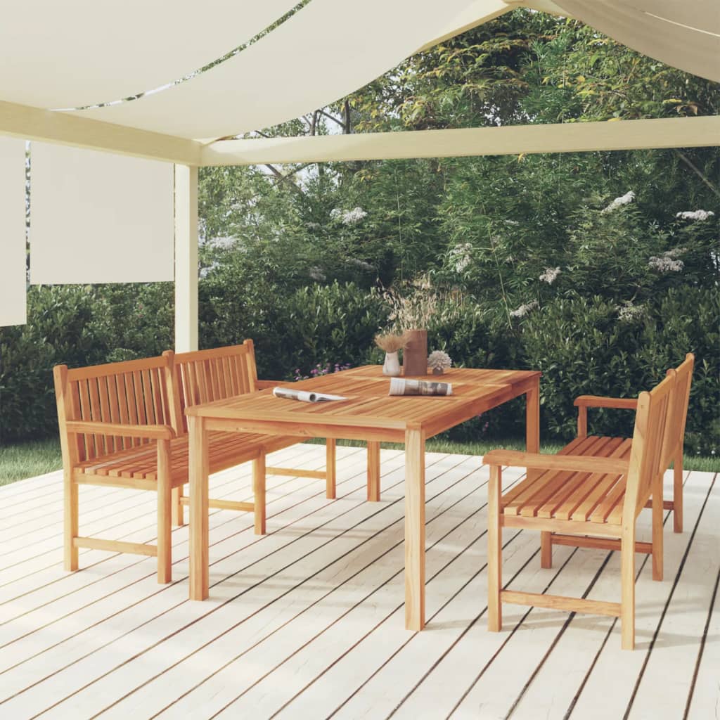 9 Piece Garden Dining Set 200X100 Cm Solid Teak Wood