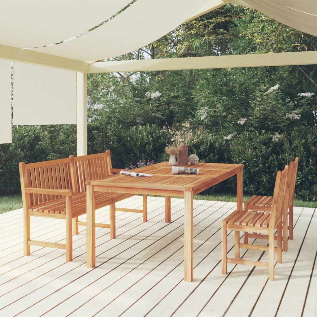 9 Piece Garden Dining Set 200X100 Cm Solid Teak Wood