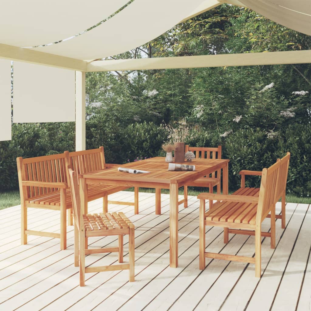 9 Piece Garden Dining Set 200X100 Cm Solid Teak Wood