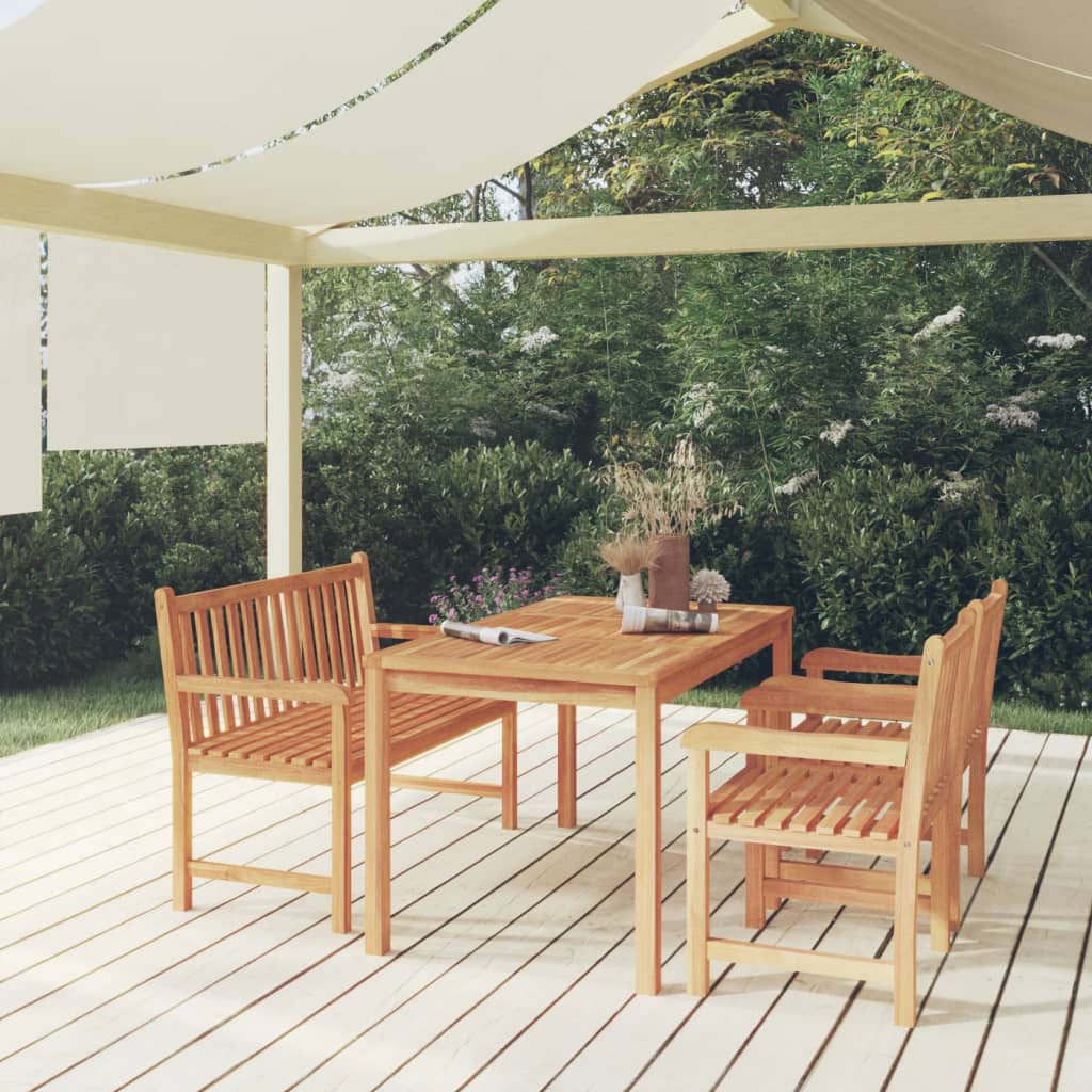 5 Piece Garden Dining Set 140X80 Cm Solid Teak Wood