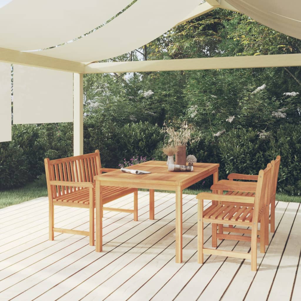 7 Piece Garden Dining Set 150X90 Cm Solid Teak Wood