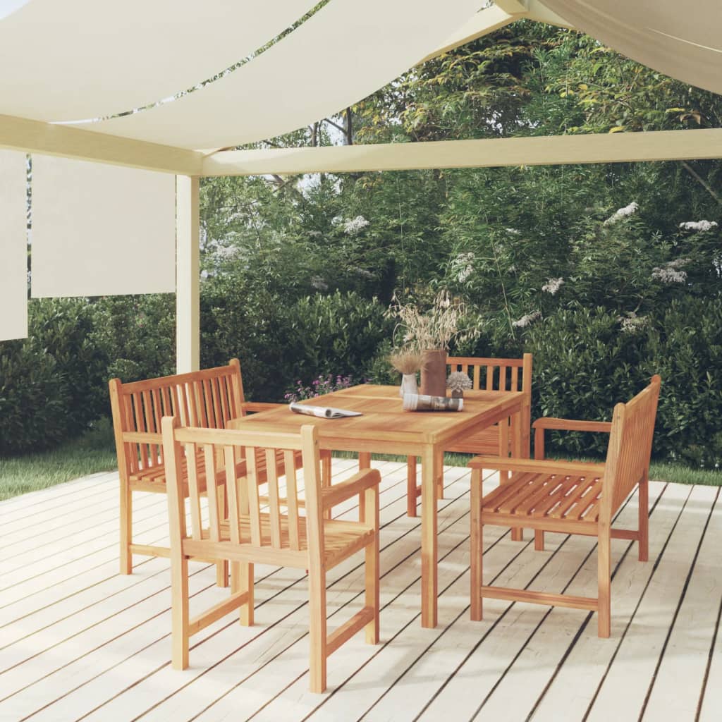 7 Piece Garden Dining Set 150X90 Cm Solid Teak Wood