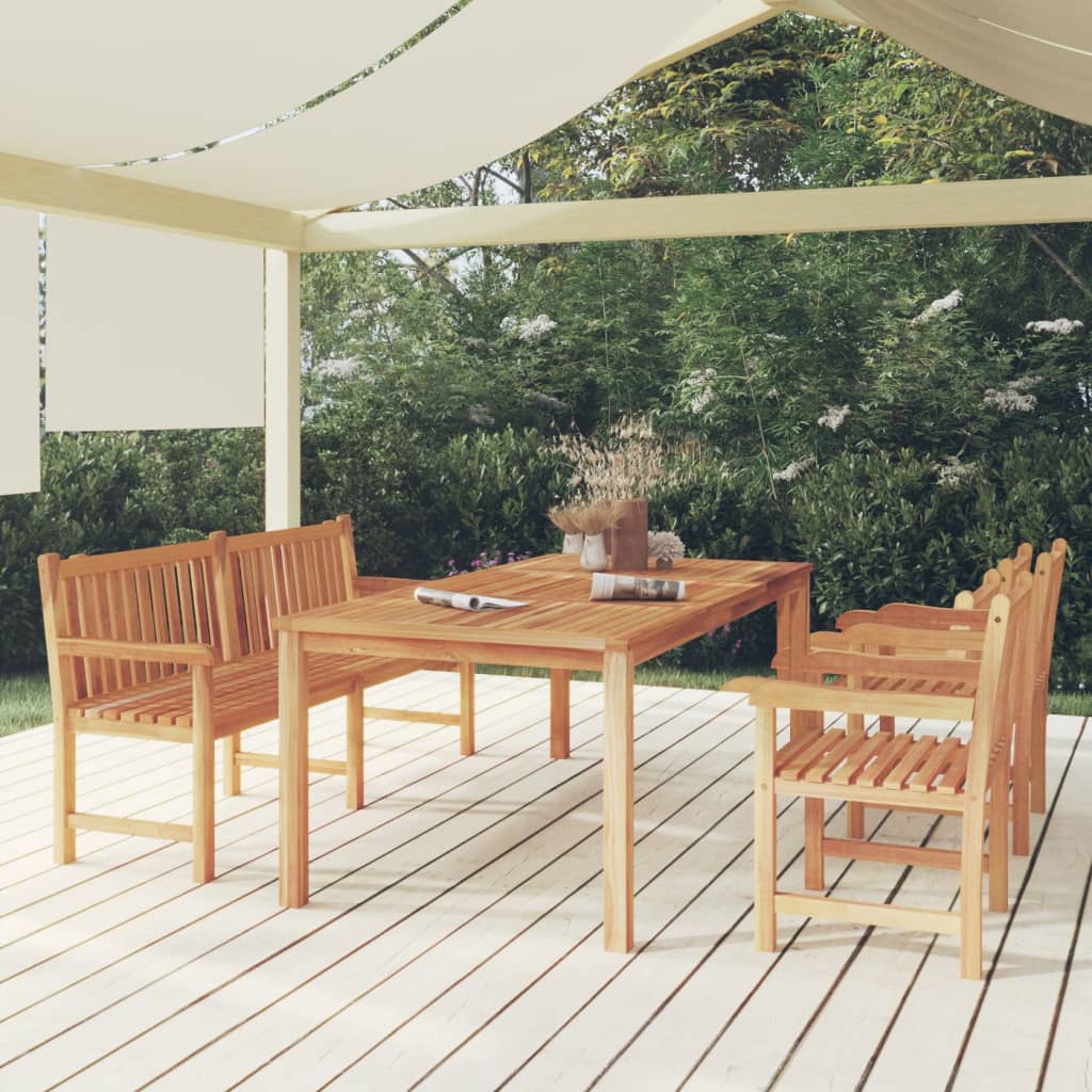 9 Piece Garden Dining Set 200X100 Cm Solid Teak Wood