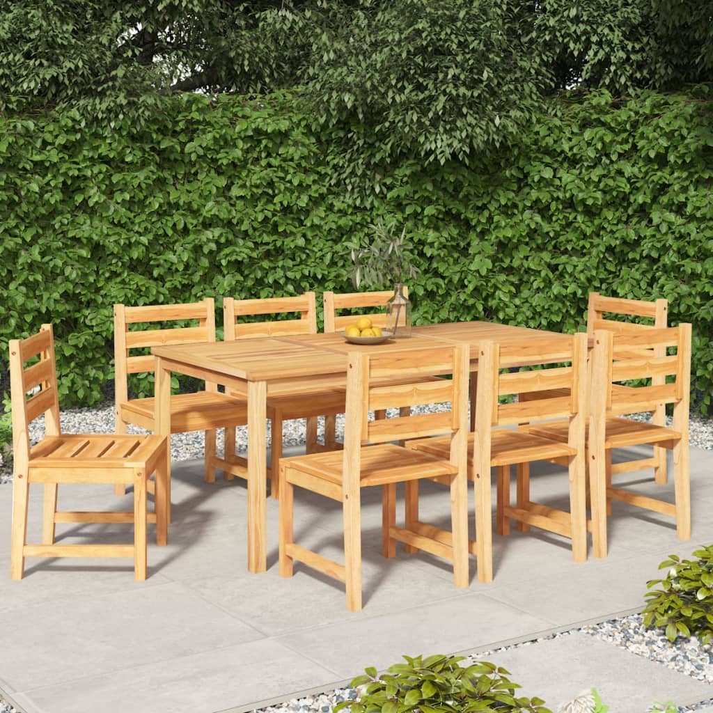 7 Piece Garden Dining Set Solid Wood Teak