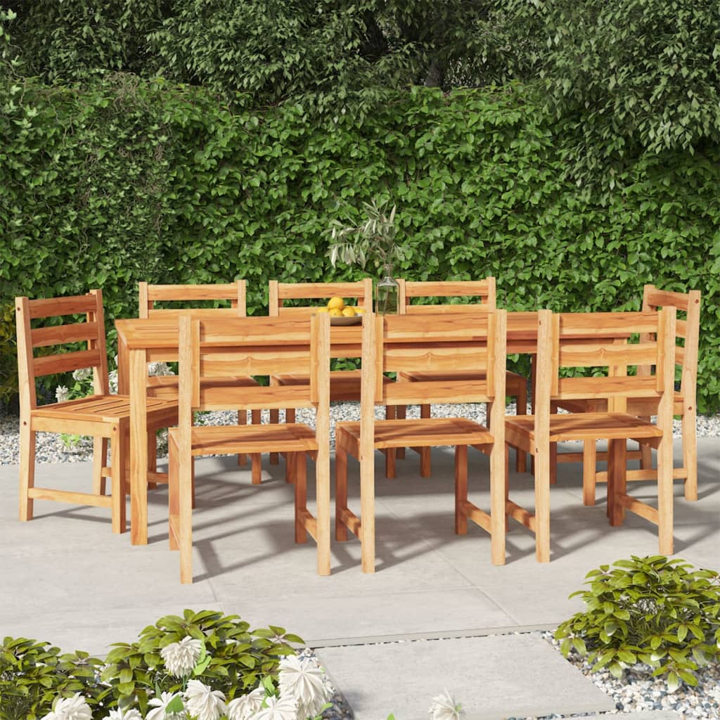 7 Piece Garden Dining Set Solid Wood Teak