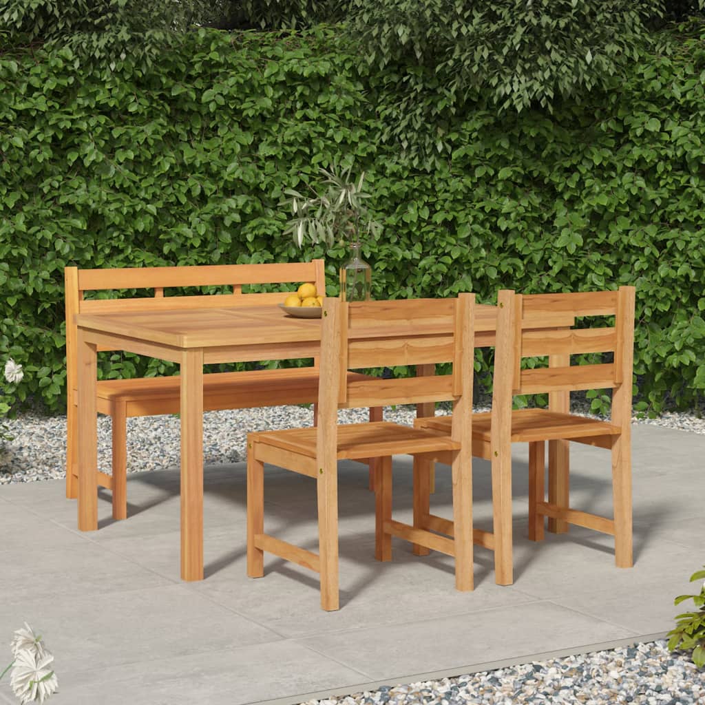 7 Piece Garden Dining Set Solid Wood Teak