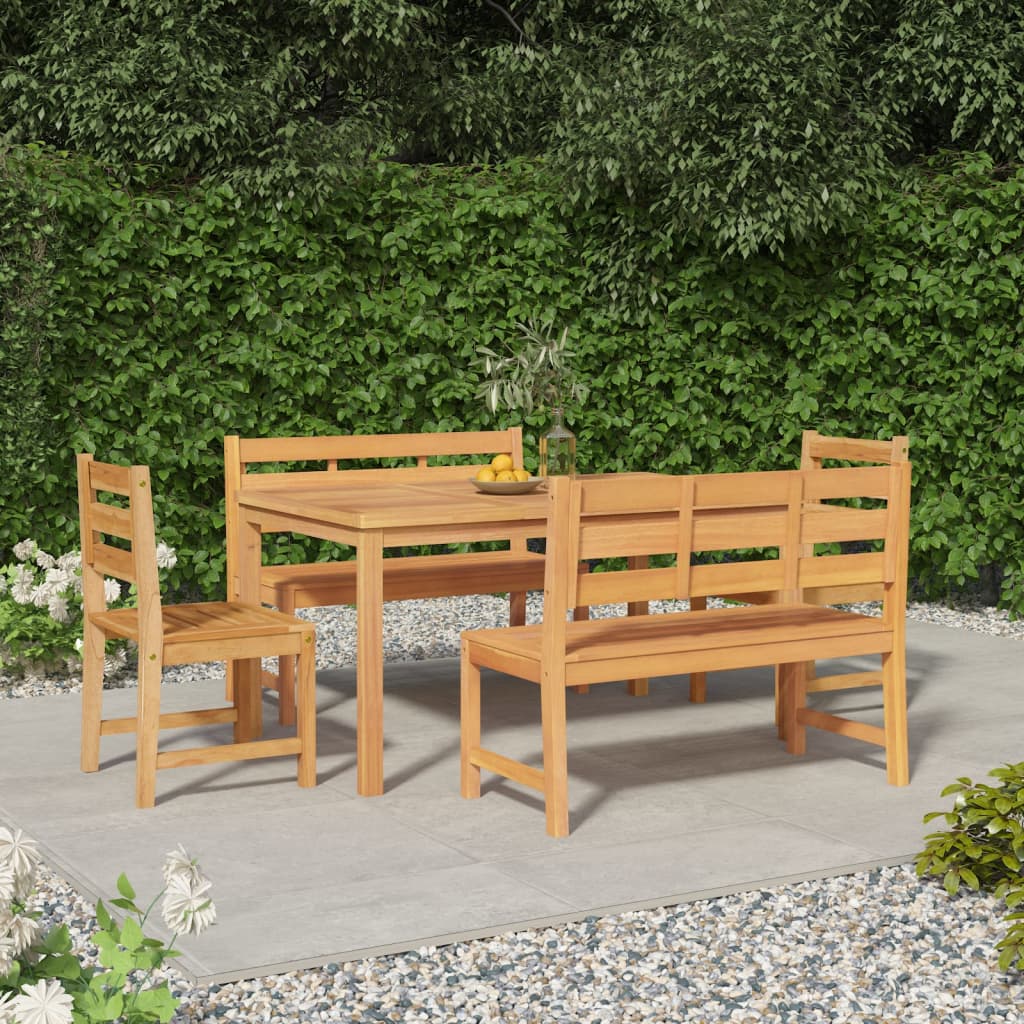 7 Piece Garden Dining Set Solid Wood Teak