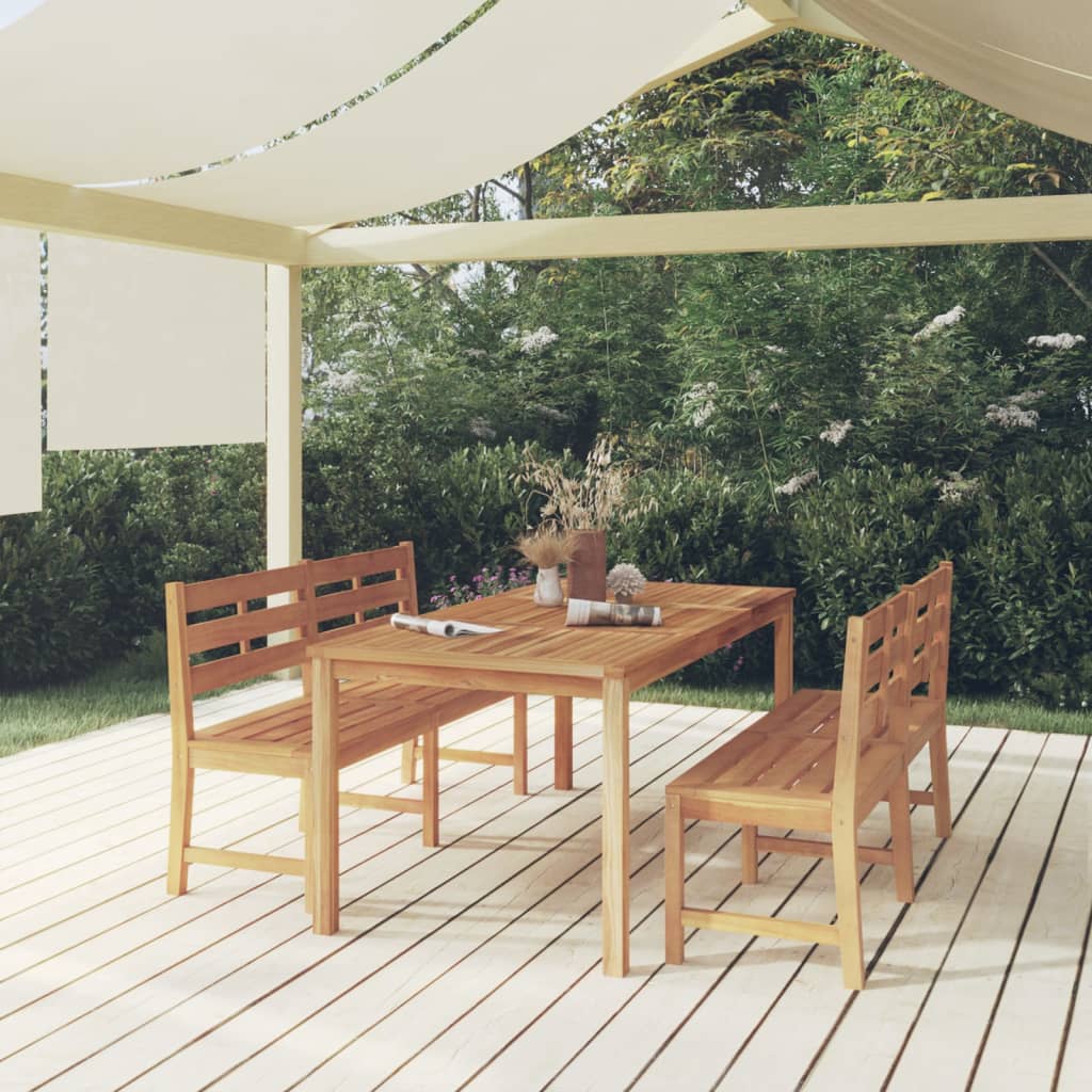 7 Piece Garden Dining Set Solid Wood Teak