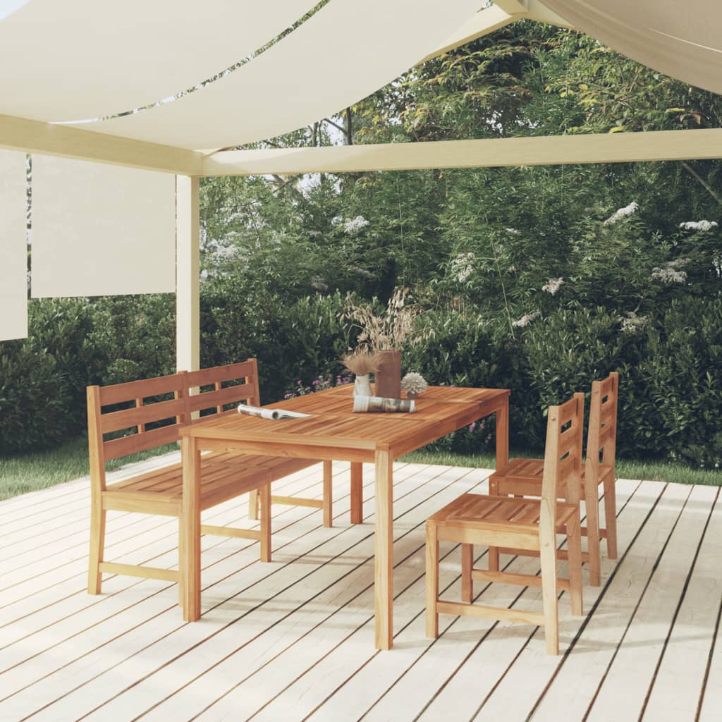 7 Piece Garden Dining Set Solid Wood Teak