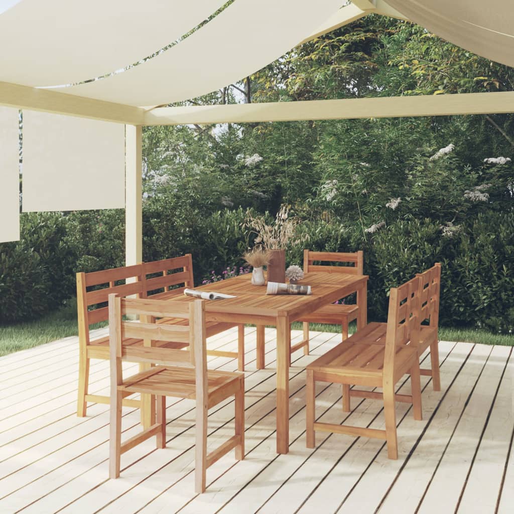 7 Piece Garden Dining Set Solid Wood Teak