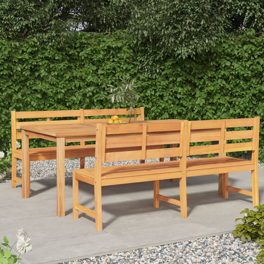 7 Piece Garden Dining Set Solid Wood Teak