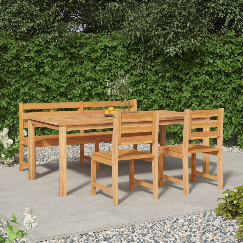 7 Piece Garden Dining Set Solid Wood Teak