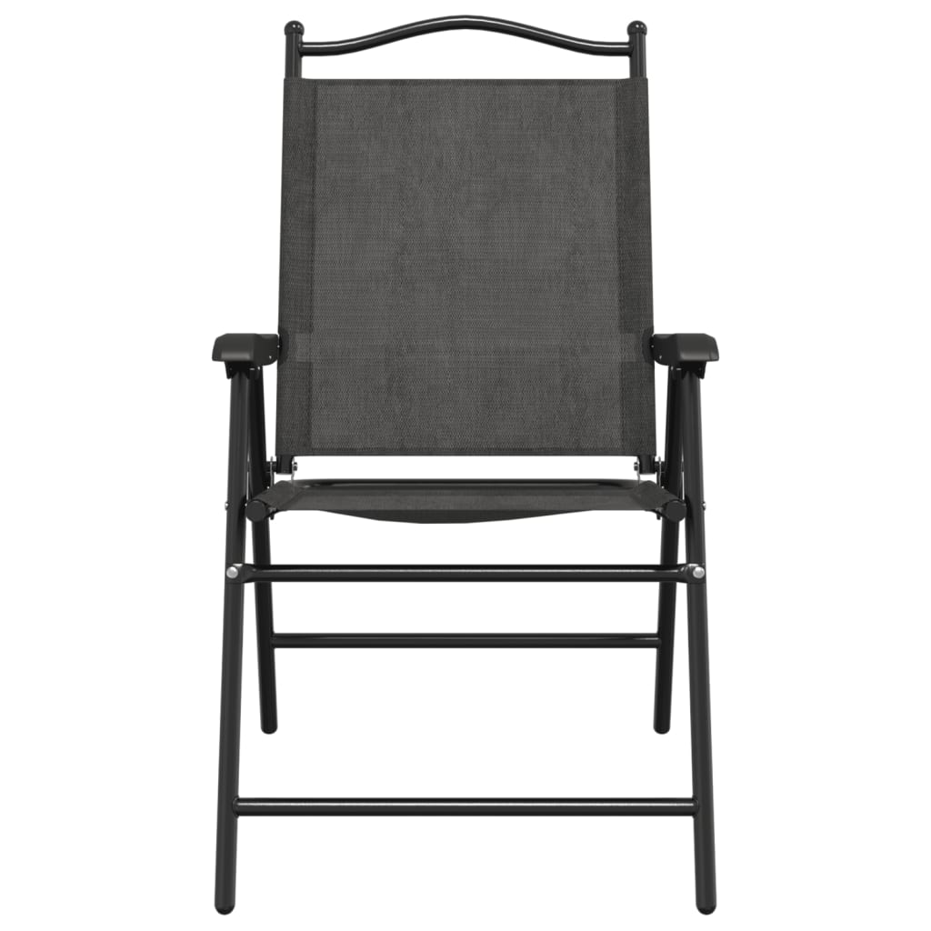 Folding Garden Chairs 4 Pcs Melange Steel And Textilene