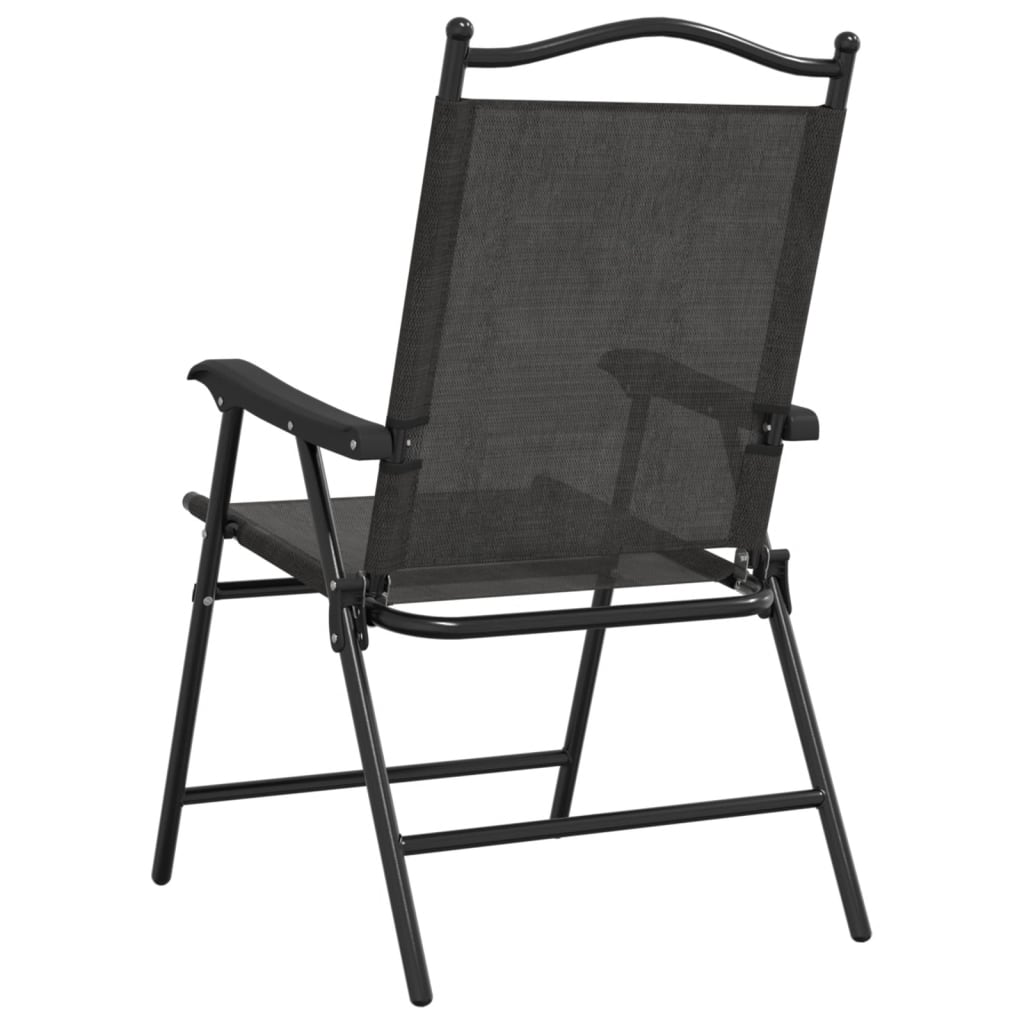 Folding Garden Chairs 4 Pcs Melange Steel And Textilene