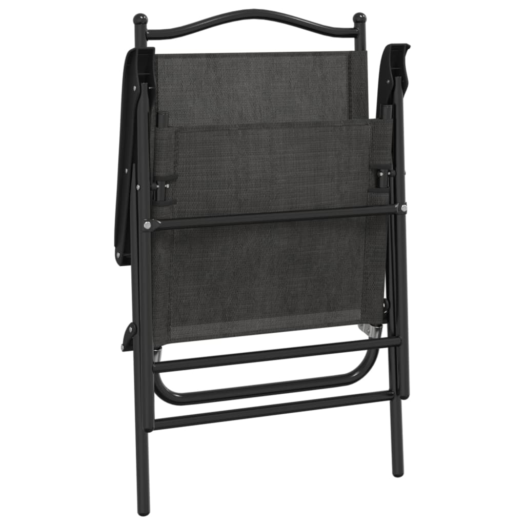 Folding Garden Chairs 4 Pcs Melange Steel And Textilene