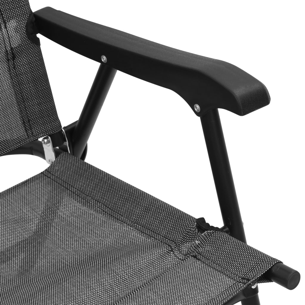 Folding Garden Chairs 4 Pcs Melange Steel And Textilene