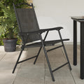 Folding Garden Chairs 4 Pcs Melange Steel And Textilene