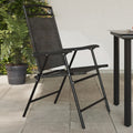 Folding Garden Chairs 8 Pcs Melange Steel And Textilene