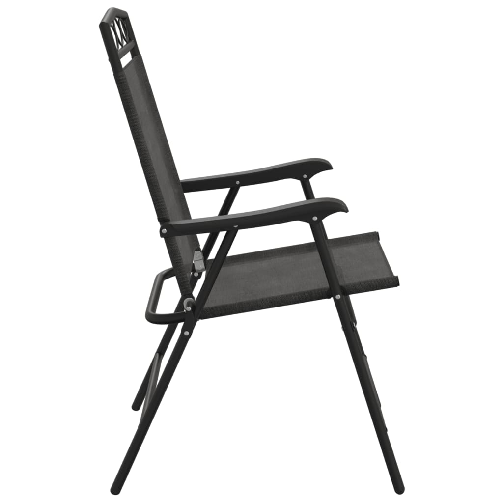 Folding Garden Chairs 8 Pcs Melange Steel And Textilene