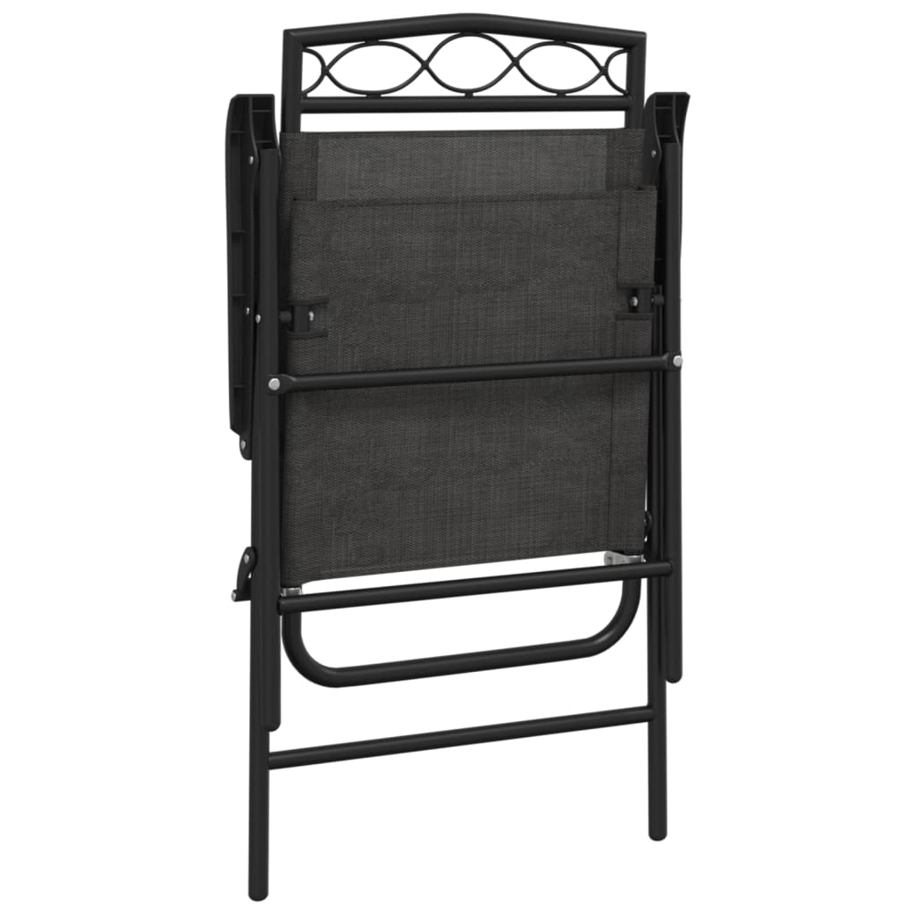 Folding Garden Chairs 8 Pcs Melange Steel And Textilene