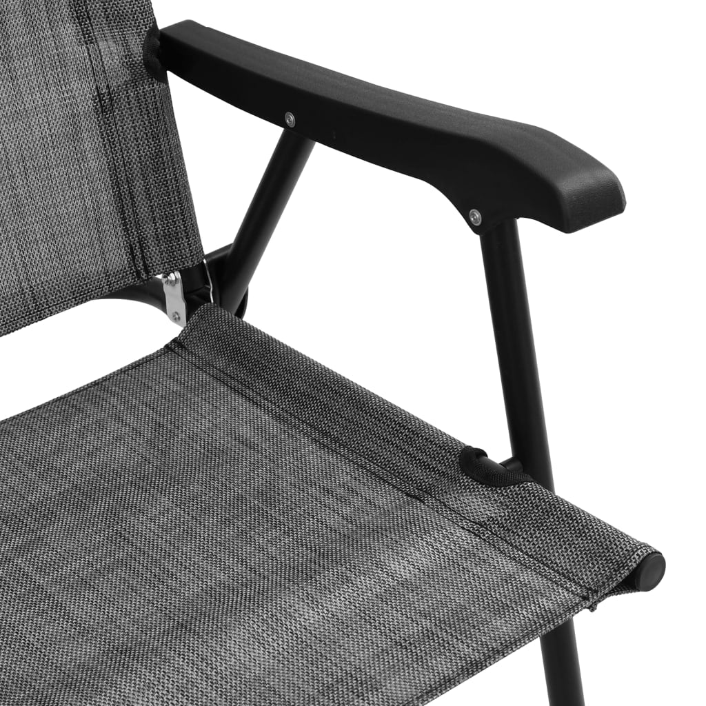 Folding Garden Chairs 8 Pcs Melange Steel And Textilene