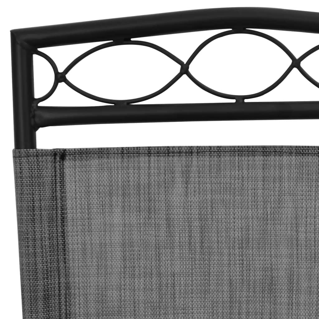 Folding Garden Chairs 8 Pcs Melange Steel And Textilene