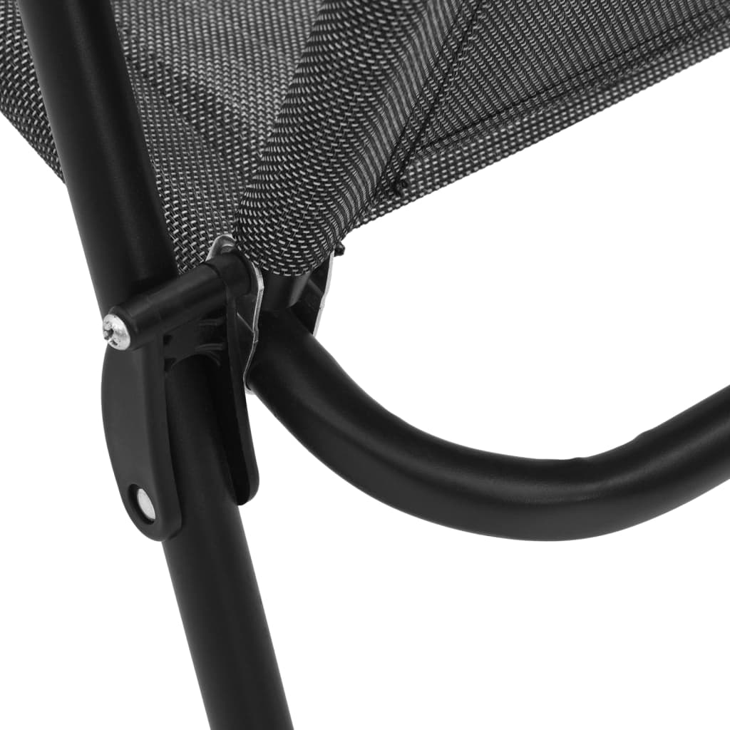 Folding Garden Chairs 8 Pcs Melange Steel And Textilene