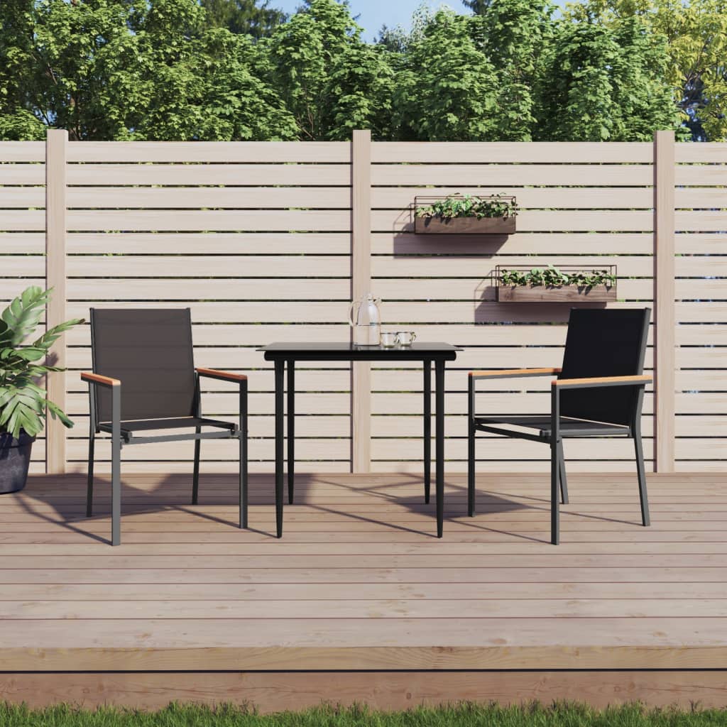 Garden Chairs 6 Pcs Black 55X61.5X90 Cm Textilene And Steel