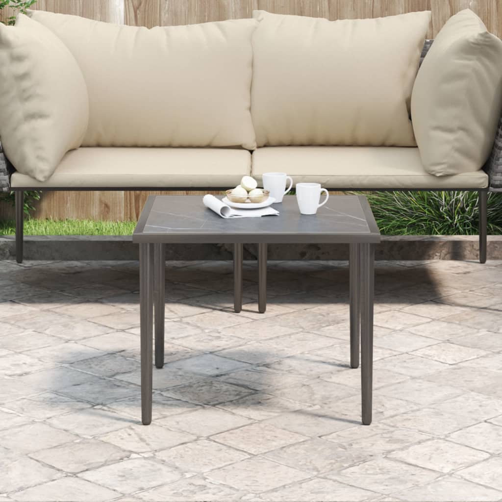 Outdoor Sofa Garden Table Grey 48X48X37 Cm Steel DPC Waterproof 48 cm