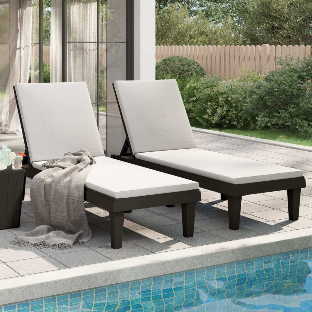 Sun Loungers 2 Pcs 155X58X83 Cm Polypropylene