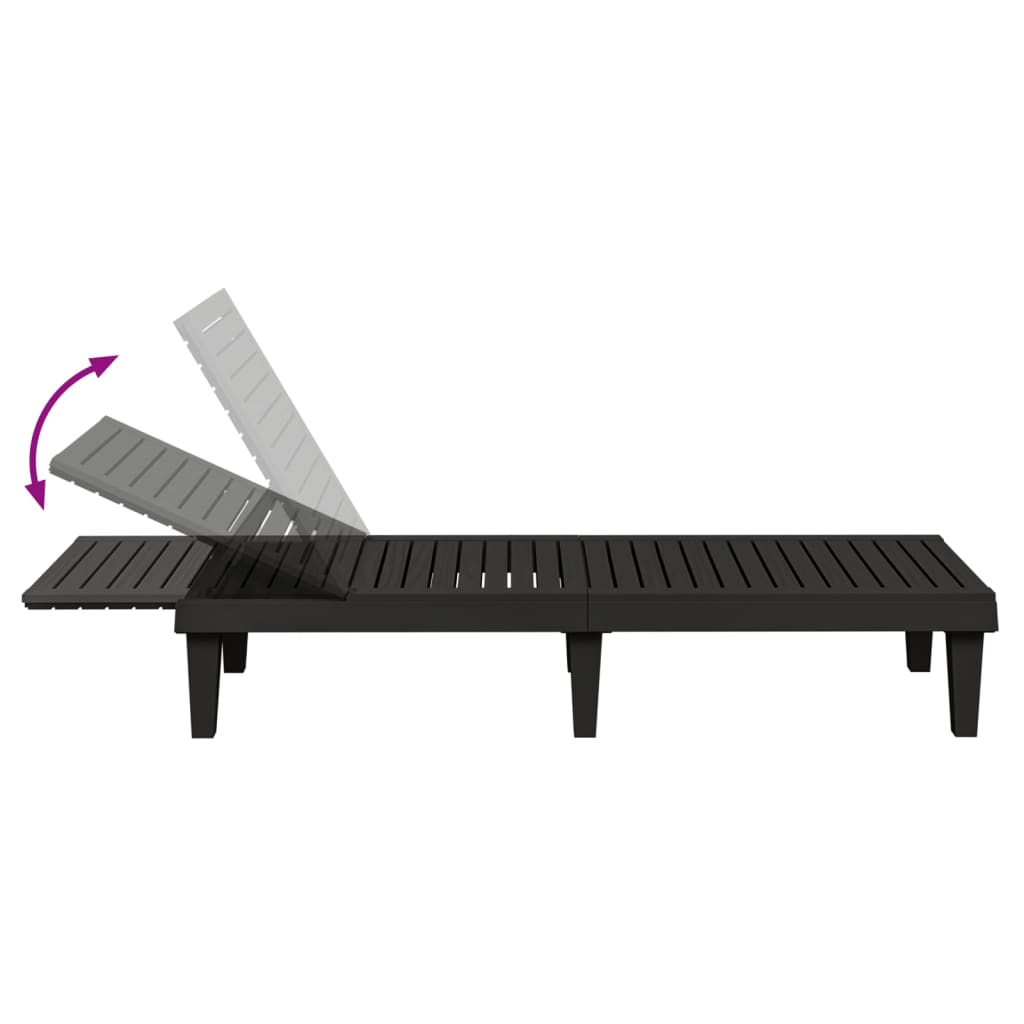 Sun Loungers 2 Pcs 155X58X83 Cm Polypropylene
