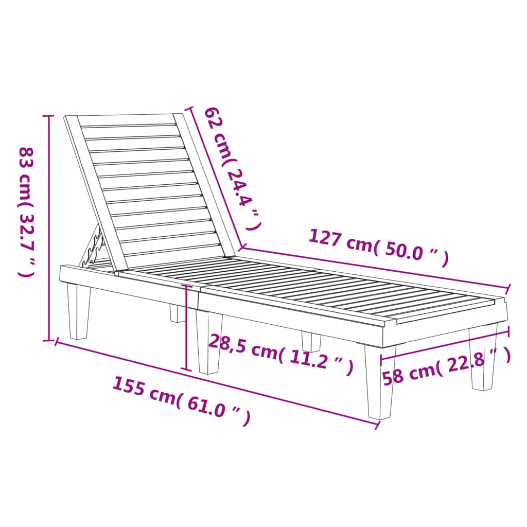 Sun Loungers 2 Pcs 155X58X83 Cm Polypropylene