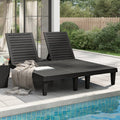 Sunloungers Double Sun Lounger Reclining Garden Patio Day Bed 2 Person Black PP