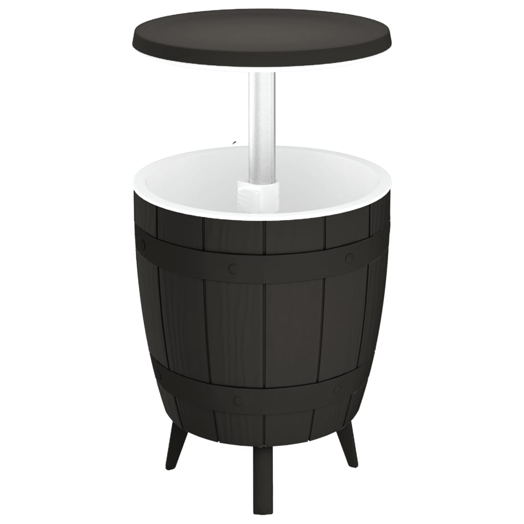 Outdoor Table 3-In-1 Ice Cooler Polypropylene Black Light Brown Waterproof Black