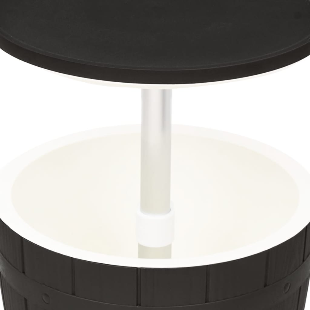 Outdoor Table 3-In-1 Ice Cooler Polypropylene Black Light Brown Waterproof Black
