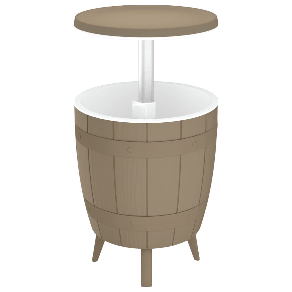 Outdoor Table 3-In-1 Ice Cooler Polypropylene Black Light Brown Waterproof Black