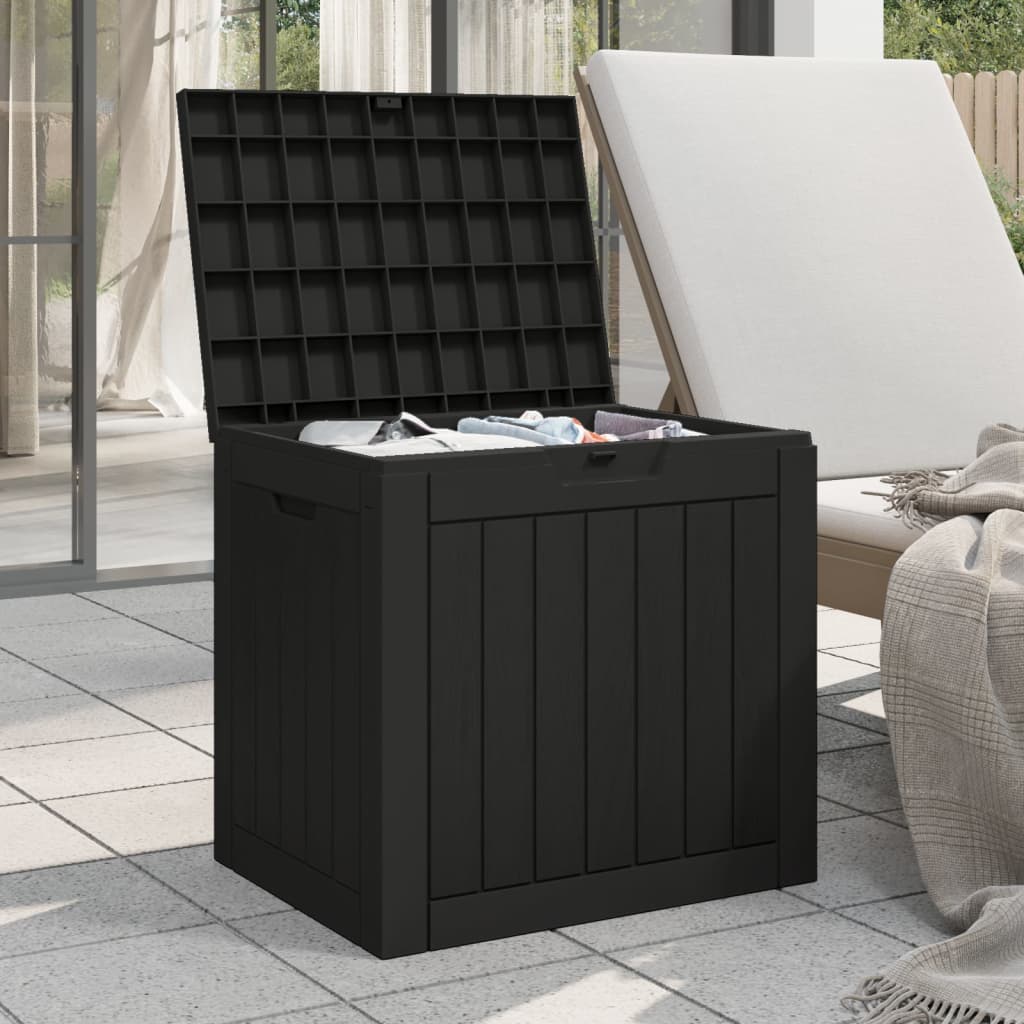Outdoor Storage Boxes 118L Garden Box Black Waterproof Lockable Cushion Chest PP