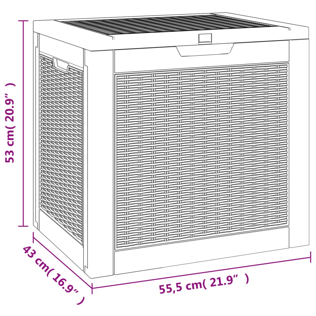 Garden Storage Box 55.5X43X53 Cm Polypropylene