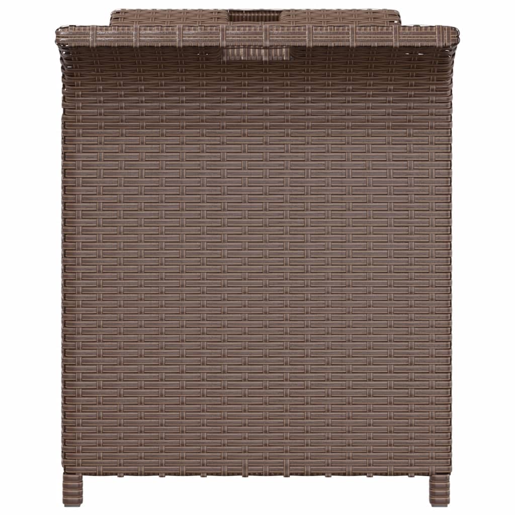 Garden Bench With Cushion Brown 116X46X57 Cm Poly Rattan