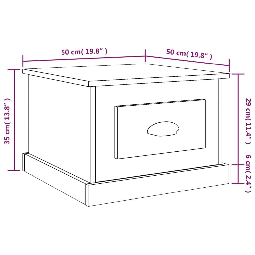 Coffee Table 50X50X35 Cm Engineered Wood