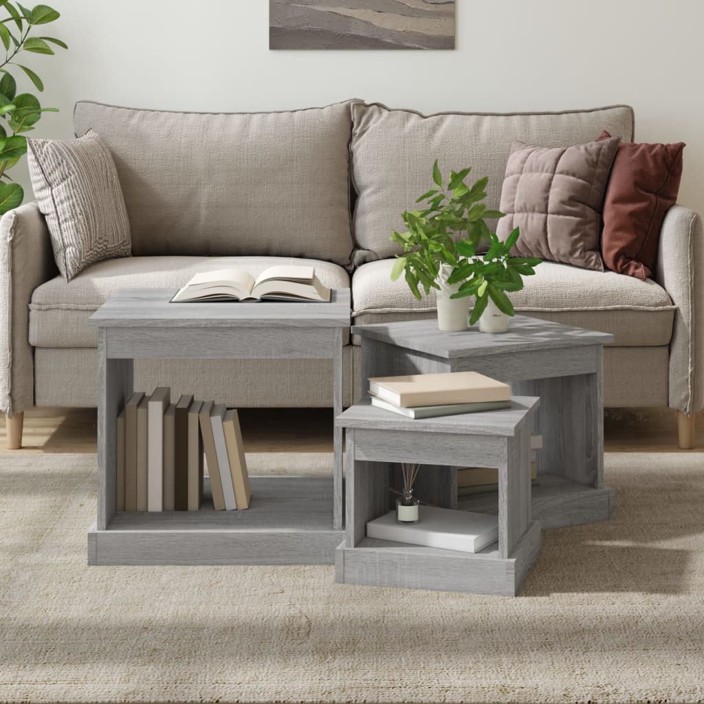 Coffee Tables 3 Pcs Engineered Wood