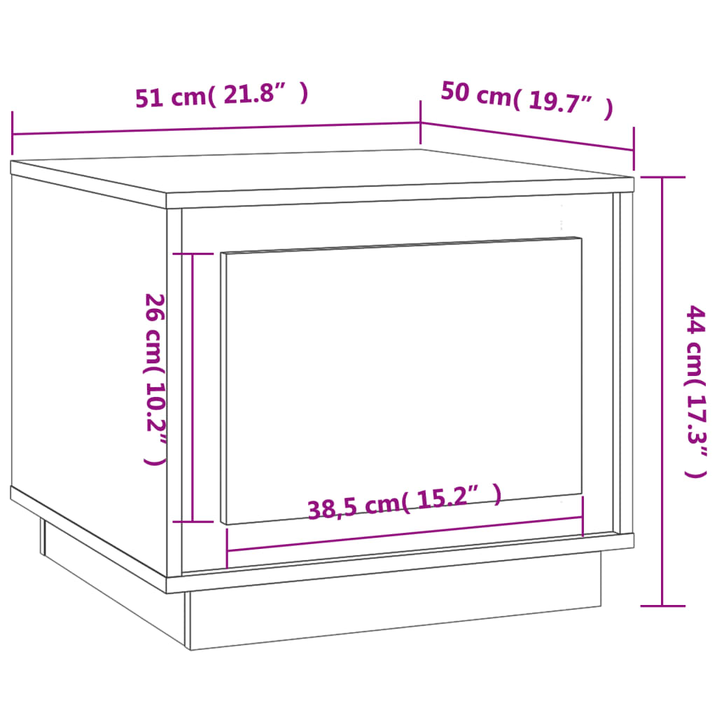 Coffee Table 51X50X44 Cm Engineered Wood