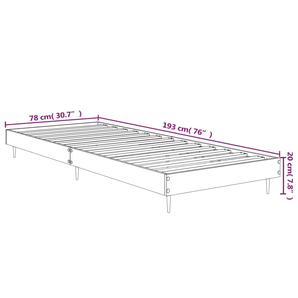 Bed Frame Without Mattress Small Single Engineered Wood